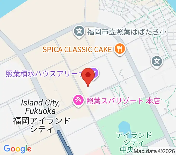 照葉積水ハウスアリーナの地図