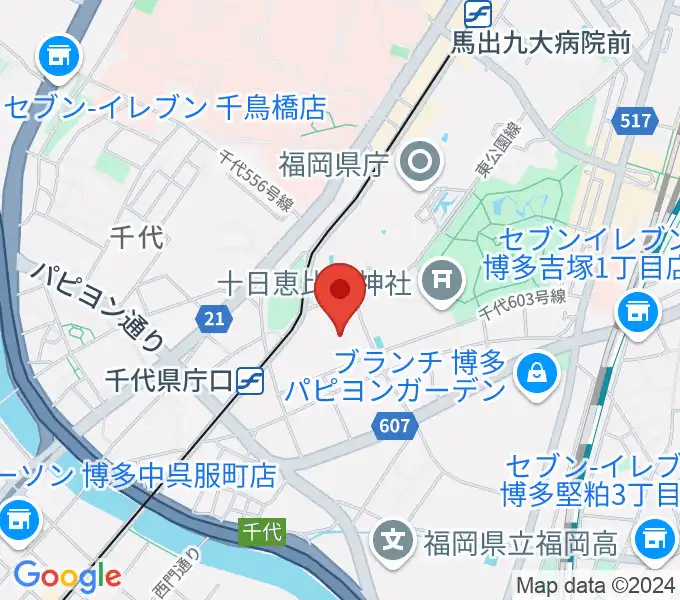 福岡市民体育館の地図