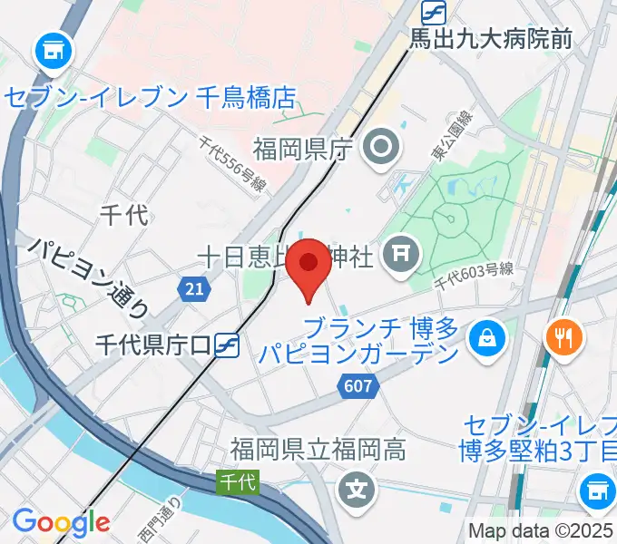 福岡市民体育館の地図