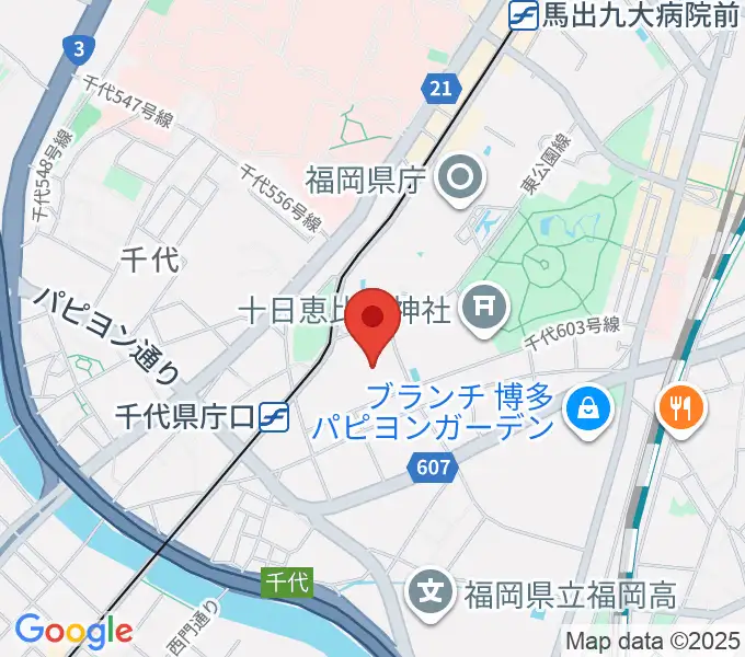 福岡市民体育館の地図