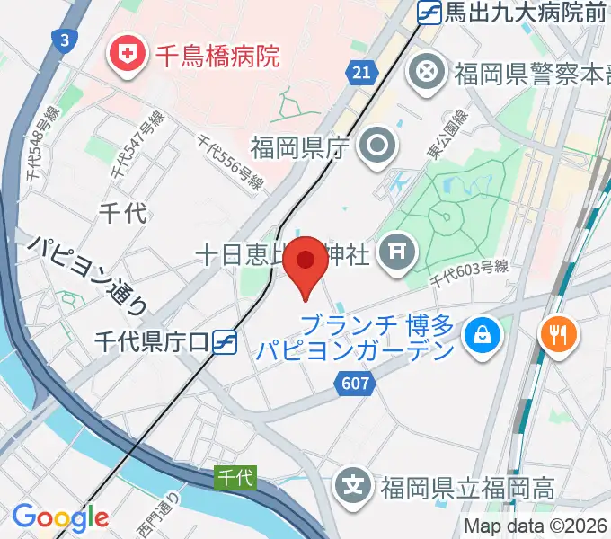 福岡市民体育館の地図