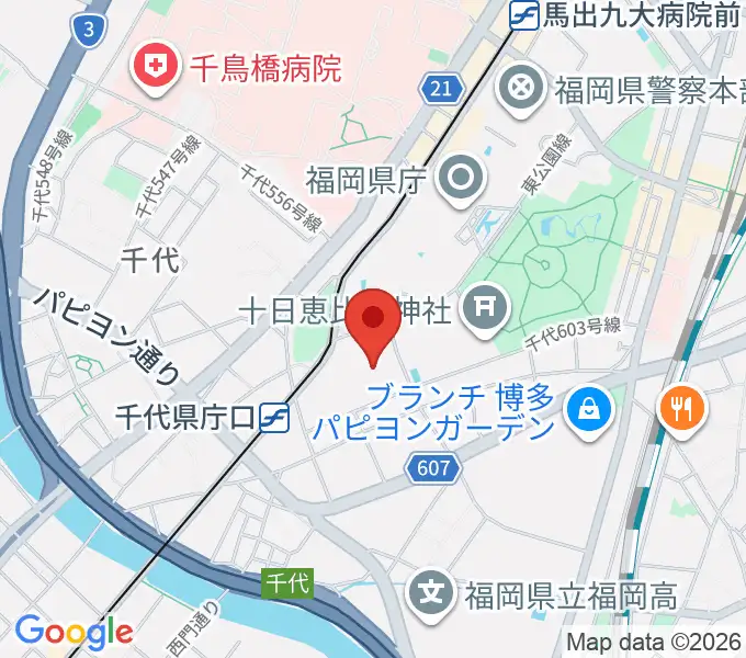 福岡市民体育館の地図