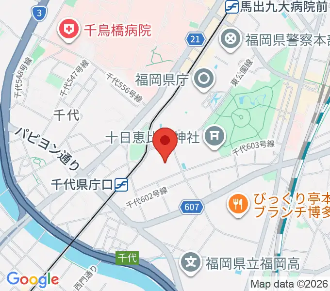 福岡市民体育館の地図