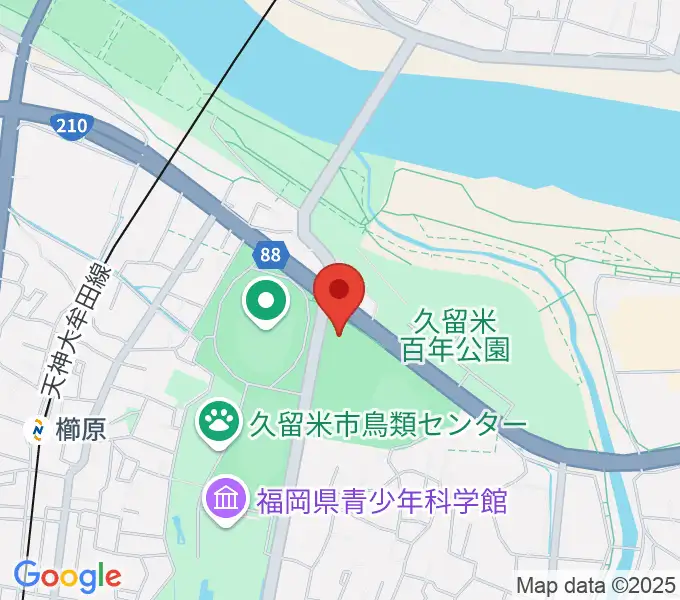 久留米アリーナの地図