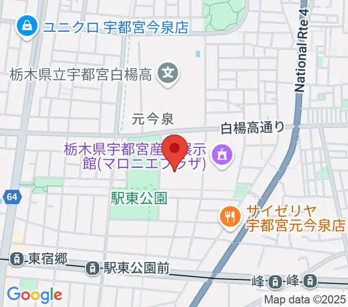 ブレックスアリーナ宇都宮の地図