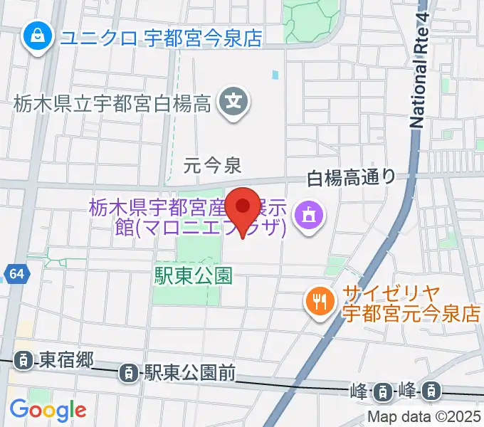 ブレックスアリーナ宇都宮の地図