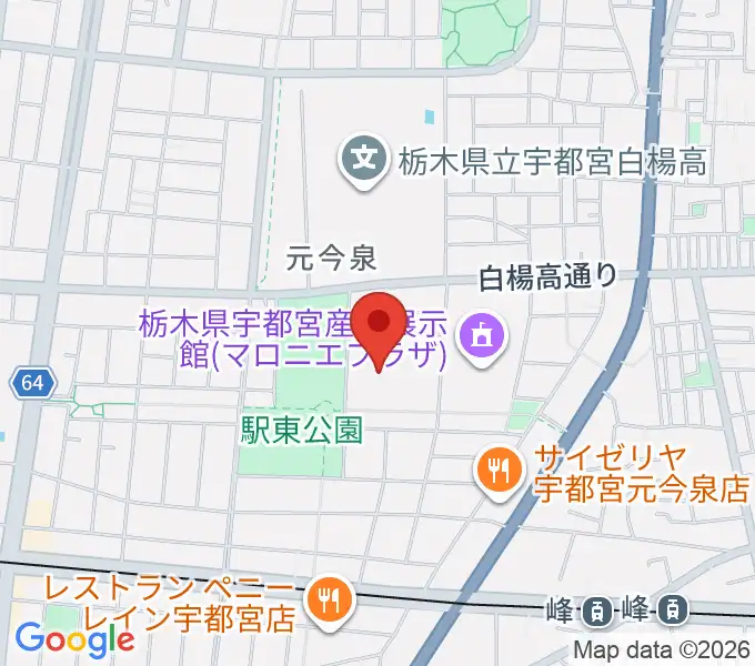 ブレックスアリーナ宇都宮の地図