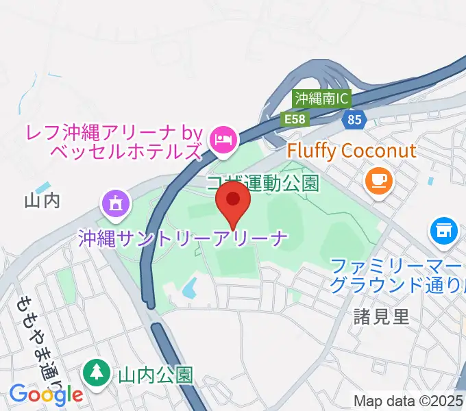 沖縄市体育館の地図