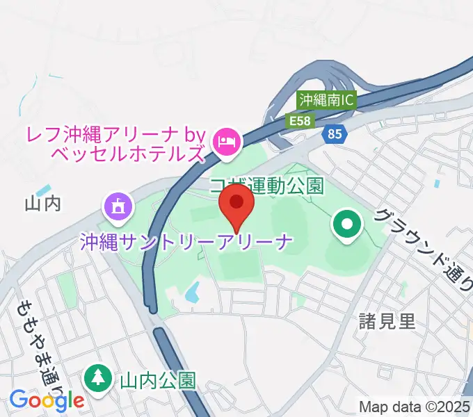 沖縄市体育館の地図