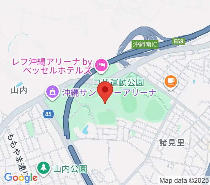 沖縄市体育館の地図