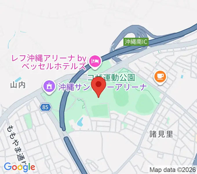 沖縄市体育館の地図