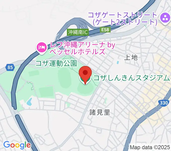 コザしんきんスタジアムの地図