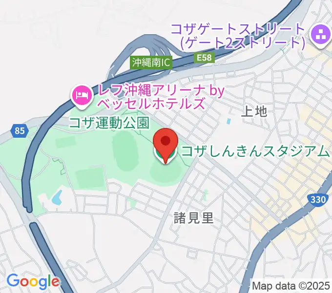 コザしんきんスタジアムの地図