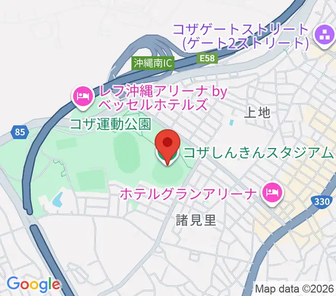 コザしんきんスタジアムの地図