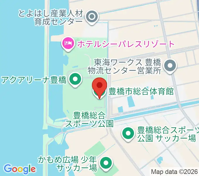 豊橋市総合体育館の地図
