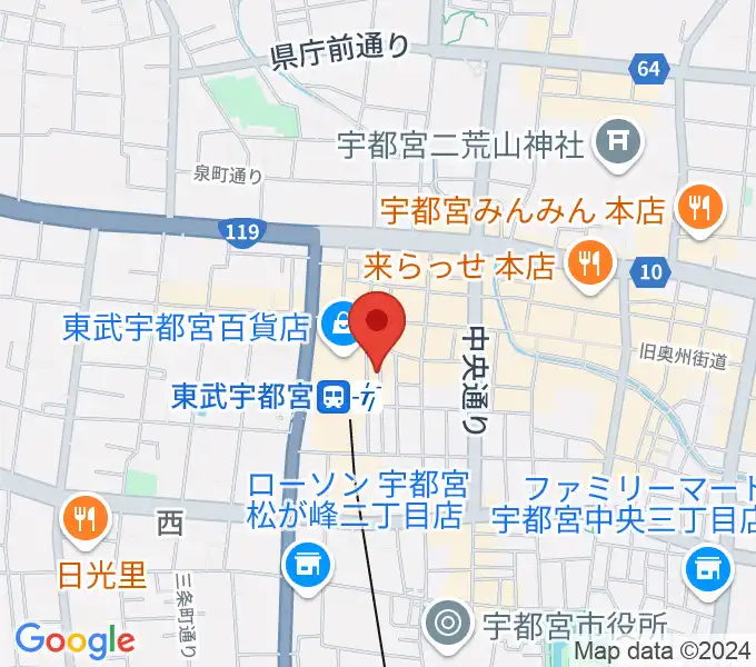 ヘブンズロック宇都宮2/3の地図