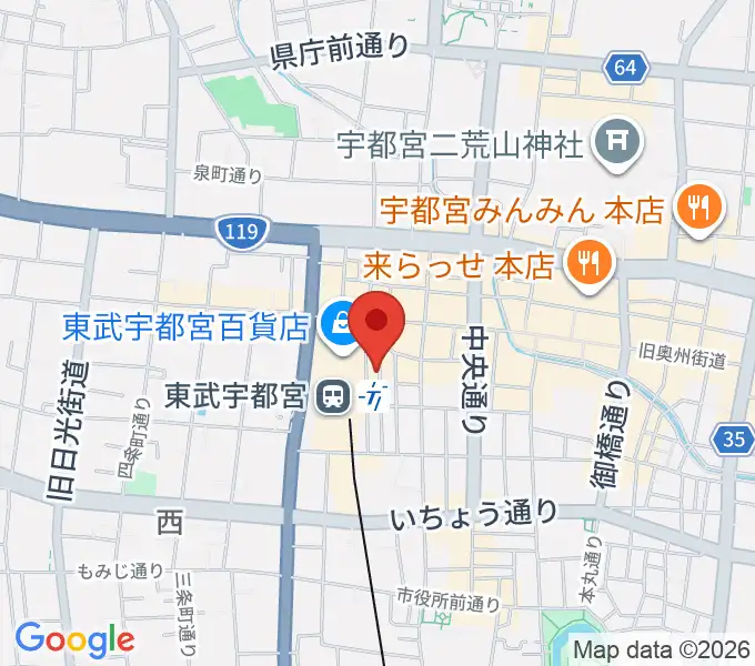 ヘブンズロック宇都宮2/3の地図