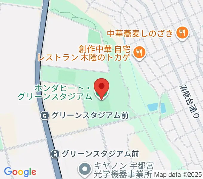 ホンダヒート・グリーンスタジアムの地図