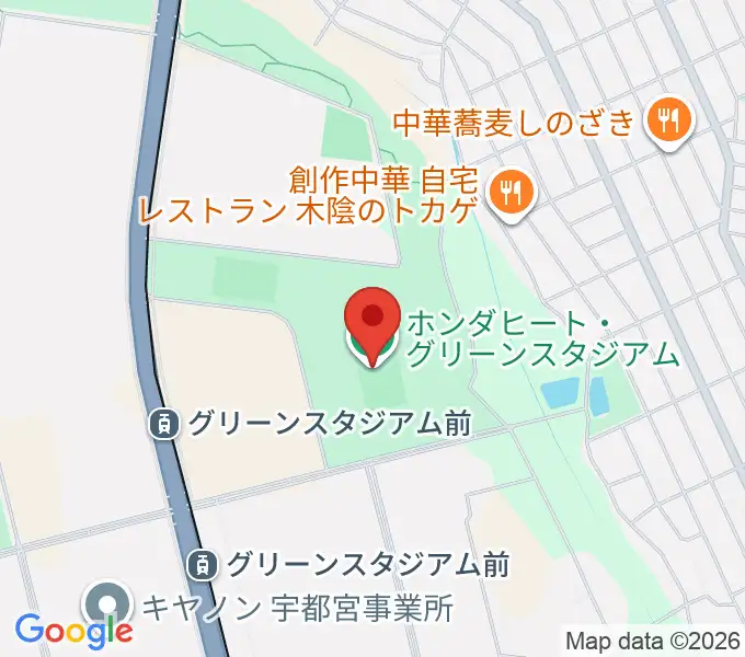 ホンダヒート・グリーンスタジアムの地図