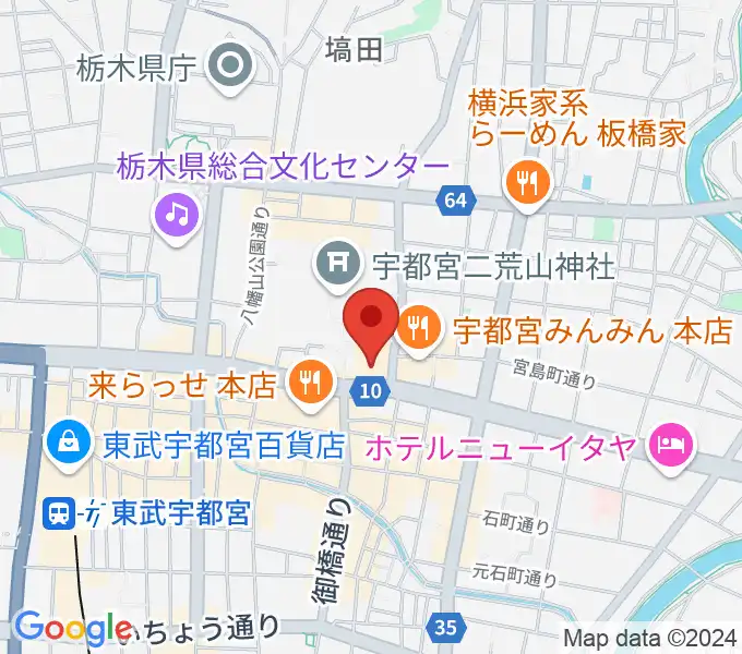 宇都宮市民プラザの地図