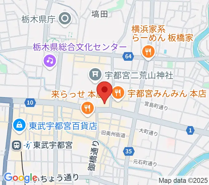 宇都宮市民プラザの地図