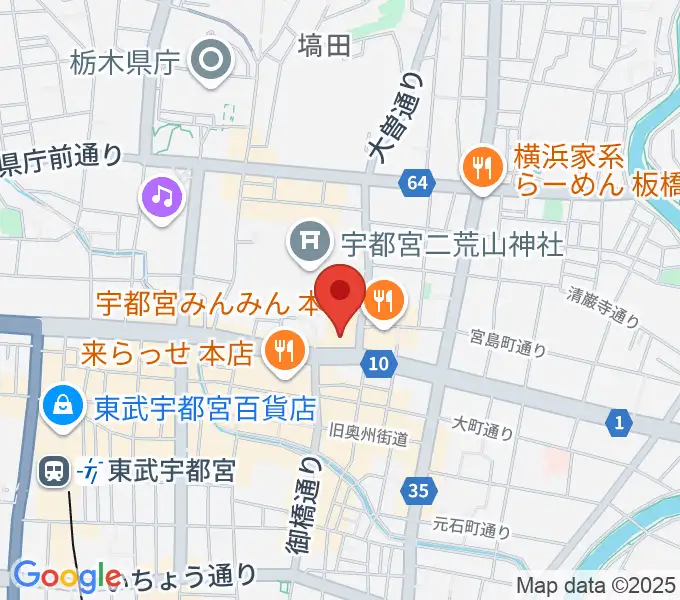 宇都宮市民プラザの地図