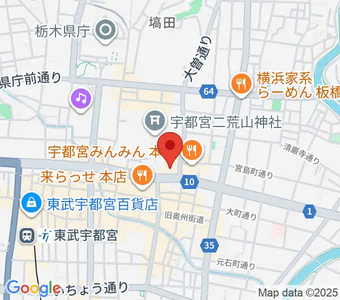 宇都宮市民プラザの地図