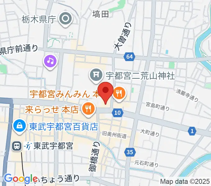 宇都宮市民プラザの地図