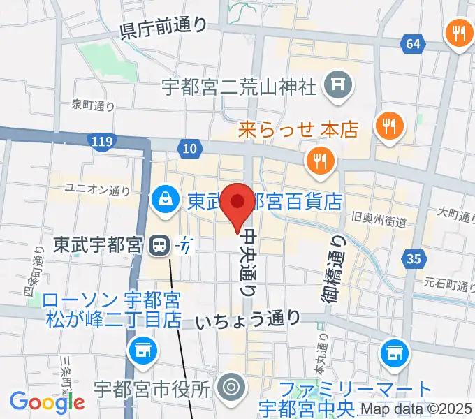 宇都宮市中央生涯学習センターの地図