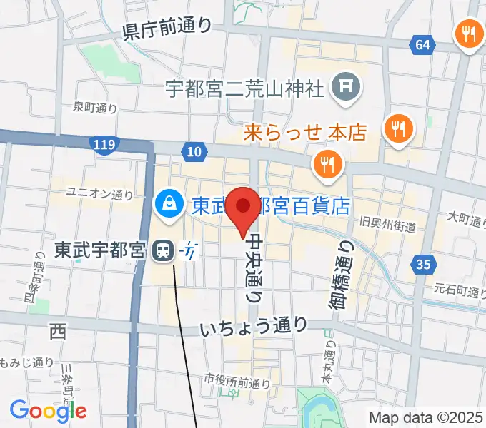 宇都宮市中央生涯学習センターの地図