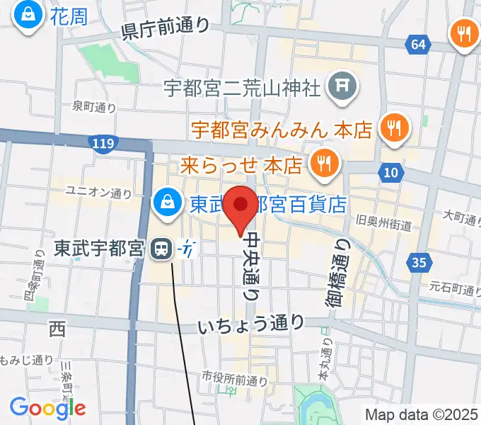 宇都宮市中央生涯学習センターの地図
