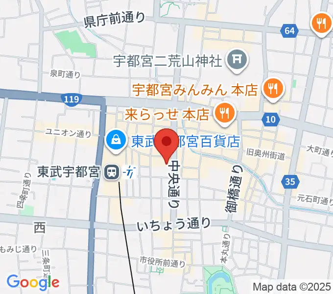 宇都宮市中央生涯学習センターの地図