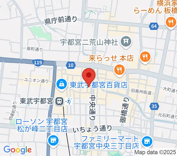 宇都宮Fellowsの地図