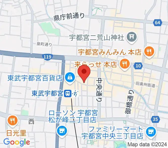 宇都宮ヒカリ座の地図