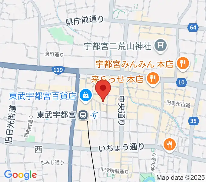 宇都宮ヒカリ座の地図