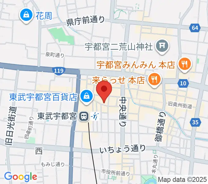 宇都宮ヒカリ座の地図