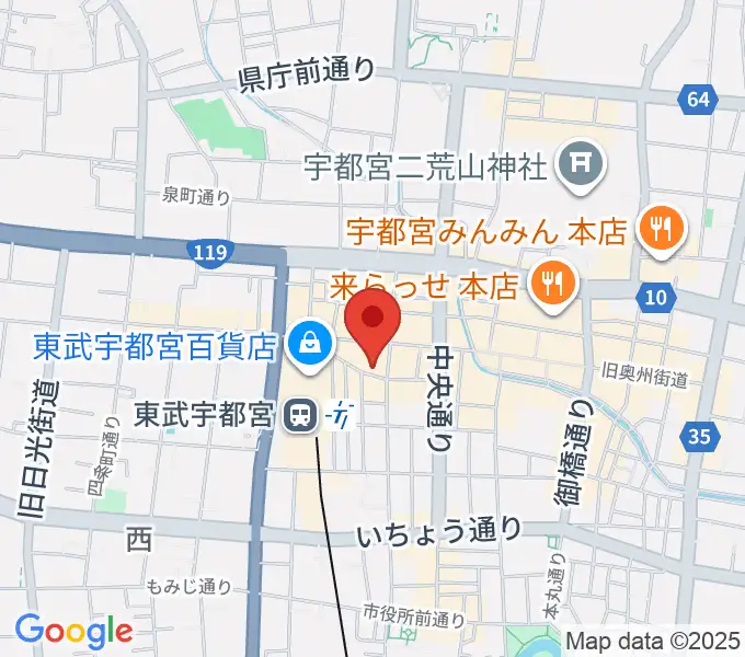宇都宮ヒカリ座の地図