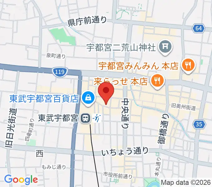 宇都宮ヒカリ座の地図