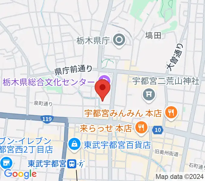 宇都宮Blue・Jの地図