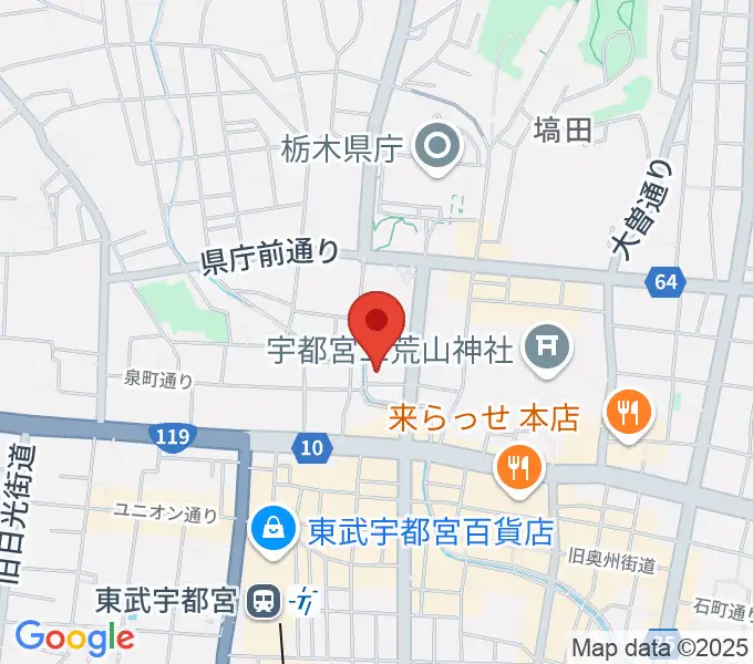 宇都宮Blue・Jの地図