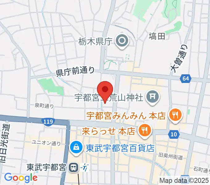 宇都宮Blue・Jの地図