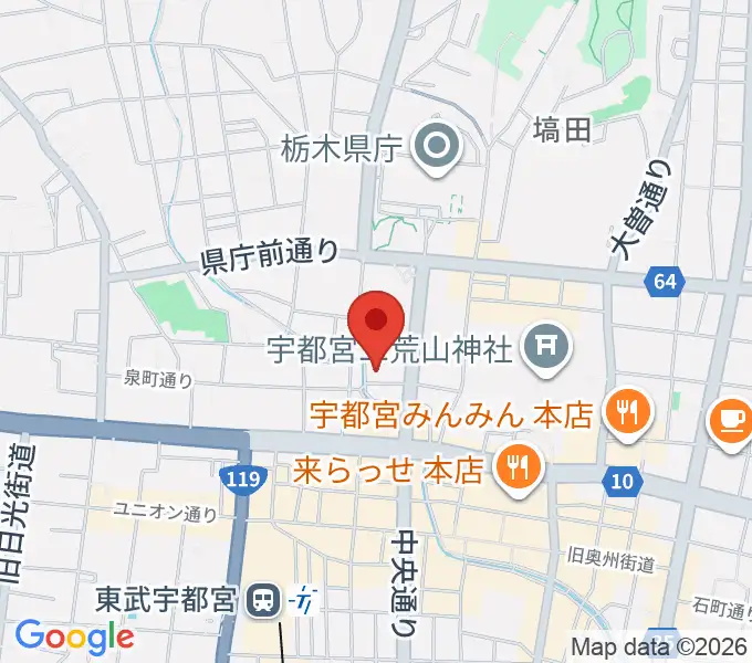 宇都宮Blue・Jの地図
