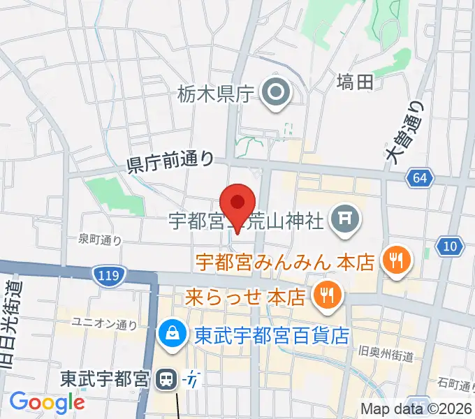 宇都宮Blue・Jの地図
