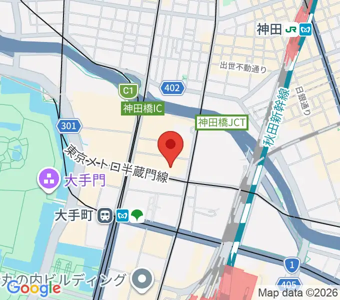 ヤマノミュージックサロン大手町の地図