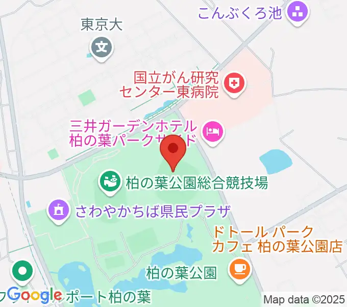 県立柏の葉公園野球場の地図