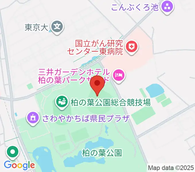 県立柏の葉公園野球場の地図