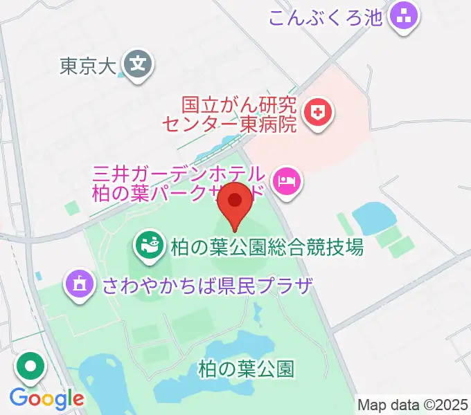 県立柏の葉公園野球場の地図