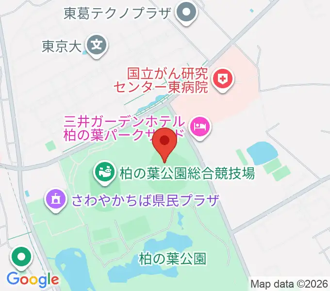 県立柏の葉公園野球場の地図