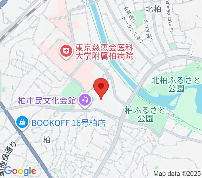 柏市中央体育館の地図