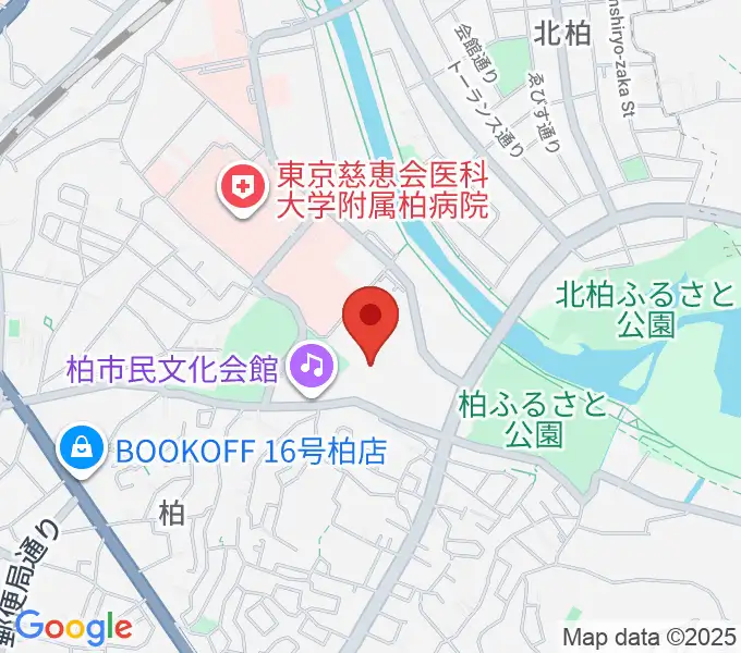 柏市中央体育館の地図